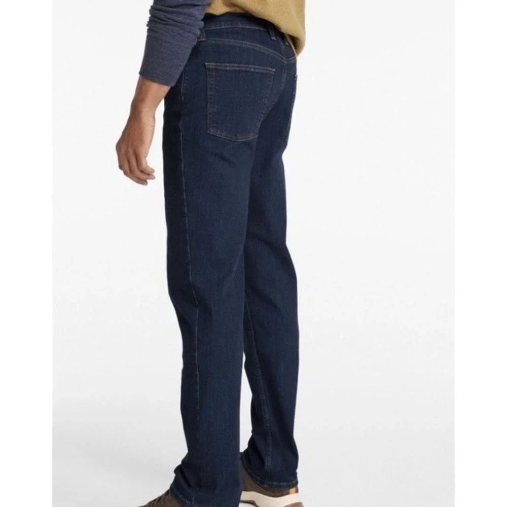 New‎ $79 L.L. Bean Jeans Mens Dark Indigo Denim Classic Fit Straight Leg 44x34